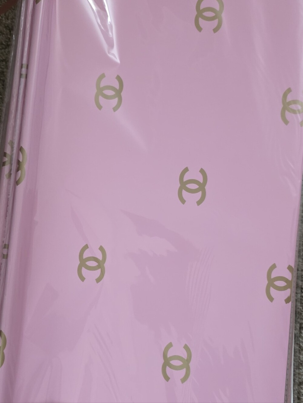Baby Pink & Gold Korean Floral Wrapping Paper 20 Sheets